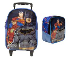 Kit Mochila Rodinha G Liga da Justica Lancheira 10730 Kit Mochila Rodinha G Liga da Justica Lancheira 10730