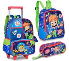 Kit Mochila Rodinha Gato Galáctico Lancheira Estojo 2024