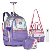 Kit Mochila Rodinha Holográfica Lancheira Estojo Box Rebecca Bonbon Kit Mochila Rodinha Holográfica Lancheira Estojo Box Rebecca Bonbon