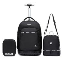 Kit Mochila Rodinha Hurley Bolsa Escolar Lancheira Térmica Estojo Kit Mochila Rodinha Hurley Bolsa Escolar Lancheira Térmica Estojo