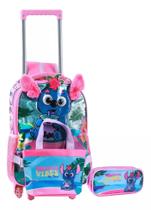 Kit Mochila Rodinha Infantil Escolar Menina Coala 3 Peças