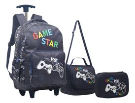 Kit Mochila Rodinha Infantil Escolar Menino Gamer Star Yepp