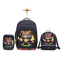 Kit Mochila Rodinha Infantil Escolar Menino Lancheira Resistente Espaçoso Spector