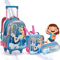 Kit Mochila Rodinha Infantil Feminino Grande Denlex C/ Alça Kit Mochila Rodinha Infantil Feminino Grande Denlex C/ Alça