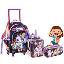 Kit Mochila Rodinha Infantil Feminino Grande Menina C/ Alça