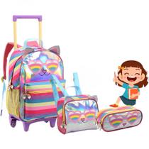 Kit Mochila Rodinha Infantil Feminino Grande Menina C/ Alça