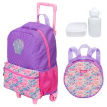 Kit Mochila Rodinha Infantil Lancheira Sestini Sereia 2 Colorido Kit Mochila Rodinha Infantil Lancheira Sestini Sereia 2 Colorido