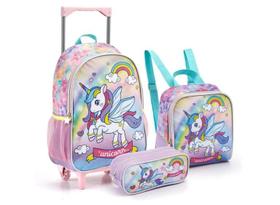 Kit Mochila Rodinha Infantil Menina Unicornio Colorido Fofa - Seanite Kit Mochila Rodinha Infantil Menina Unicornio Colorido Fofa - Seanite