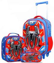 Kit Mochila Rodinha Infantil Menino 3 Peças Homem Aranha Escolar Kit Mochila Rodinha Infantil Menino 3 Peças Homem Aranha Escolar
