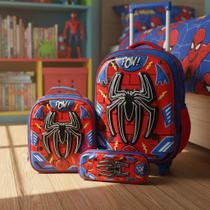Kit Mochila Rodinha Infantil Menino 3 Peças Homem Aranha Escolar Kit Mochila Rodinha Infantil Menino 3 Peças Homem Aranha Escolar