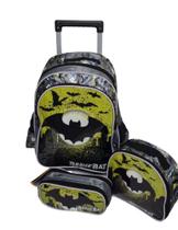 Kit Mochila Rodinha Infantil Menino Batman Escolar 3 Peças