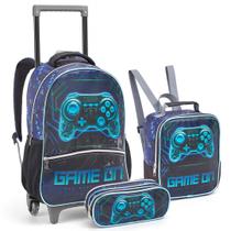 Kit Mochila Rodinha Infantil Menino Joystick Game On Lançamento