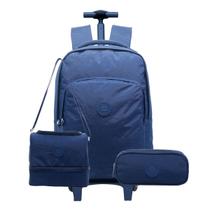 Kit Mochila Rodinha Juvenil Escolar Passeio Grande Feminina