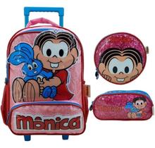 Kit Mochila Rodinha Lanch Estojo T Turma da Mônica Magali