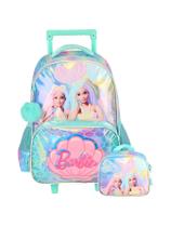 Kit Mochila Rodinha+Lancheira Barbie Holográfica