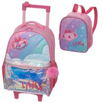 Kit Mochila Rodinha Lancheira Costas Escolar Passeio Lilica Ripilica Original Super Star