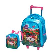 KIT MOCHILA RODINHA LANCHEIRA D LILICA MUNDO CEU Verde