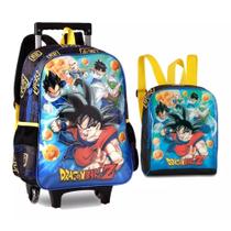 Kit mochila rodinha lancheira dragon ball z - clio