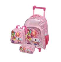 Kit mochila rodinha + lancheira e estojo duplo - Lilica Ripilica Mundo vem dançar - ORIGINAL