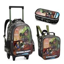 Kit Mochila Rodinha Lancheira E Estojo Escolar Gamecraft Kit Mochila Rodinha Lancheira E Estojo Escolar Gamecraft
