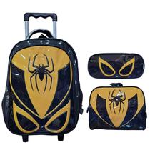 Kit Mochila Rodinha Lancheira E Estojo Infantil Spider 3D YS42239