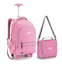 Kit Mochila Rodinha Lancheira Escolar Infantil Juvenil Feminina Matelassê Denlex Kit Mochila Rodinha Lancheira Escolar Infantil Juvenil Feminina Matelassê Denlex