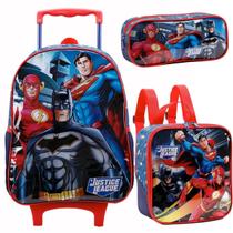 Kit Mochila Rodinha Lancheira Estojo Escolar Infantil Menino Liga Da Justiça Flash Batman Xeryus Kit Mochila Rodinha Lancheira Estojo Escolar Infantil Menino Liga Da Justiça Flash Batman Xeryus