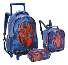 Kit Mochila Rodinha Lancheira Estojo Escolar Infantil Menino Marvel Super Spider Home Aranha Venom Kit Mochila Rodinha Lancheira Estojo Escolar Infantil Menino Marvel Super Spider Home Aranha Venom