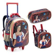 Kit Mochila Rodinha Lancheira Estojo Feminina Menina Escolar Infantil Princesa Branca De Neve Denlex Kit Mochila Rodinha Lancheira Estojo Feminina Menina Escolar Infantil Princesa Branca De Neve Denlex