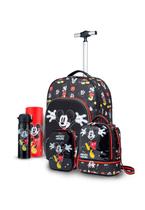 Kit Mochila Rodinha Lancheira Estojo Garrafa Disney Escolar Infantil