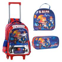 Kit Mochila Rodinha Lancheira Estojo Infantil Escolar Game Roblox B-Blox Jogo Yepp Kit Mochila Rodinha Lancheira Estojo Infantil Escolar Game Roblox B-Blox Jogo Yepp