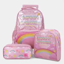 Kit Mochila Rodinha + Lancheira + Estojo Isiway Sweet Dreams