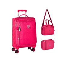 Kit Mochila Rodinha Lancheira Estojo Rebecca Bonbon