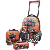 Kit Mochila Rodinha Lancheira Estojo Rush Web DL1383
