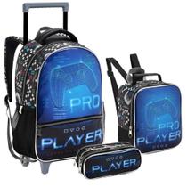 Kit Mochila Rodinha Lancheira Estojo Vídeo Game Play Pro Player Seanite Kit Mochila Rodinha Lancheira Estojo Vídeo Game Play Pro Player Seanite