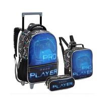 Kit Mochila Rodinha Lancheira Estojo Vídeo Game Pro Player Kit Mochila Rodinha Lancheira Estojo Vídeo Game Pro Player