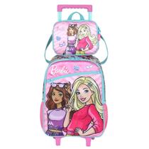 Kit Mochila Rodinha Lancheira Infantil Barbie Luxcel