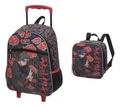 Kit Mochila Rodinha Lancheira Itachi Akatsuki Naruto Pacific