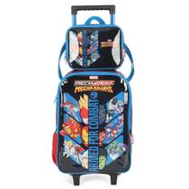 Kit Mochila Rodinha Lancheira Luxcel Avengers Mechasaurs