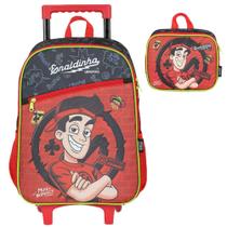Kit Mochila Rodinha Lancheira Luxcel Enaldinho TMJ Vermelho