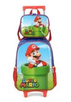 Kit Mochila Rodinha Lancheira Super Mario Bros Luxcel 39432