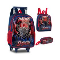 Kit Mochila Rodinha, Lancheira Térmica e Estojo Dark Spider - Clio