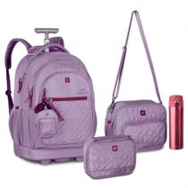 Kit Mochila Rodinha Lancheira Térmica Estojo Box Alice Palucci Oficial