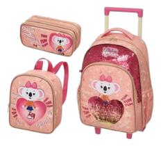 Kit Mochila Rodinha Lilica Rpilica + Lancheira e Estojo Duplo
