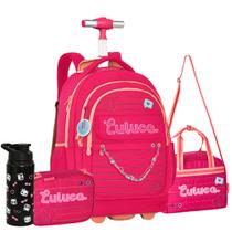 Kit Mochila Rodinha Luluca Juvenil + Lancheira + Estojo Clio