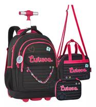 Kit Mochila Rodinha Luluca + Lancheira + Estojo - Clio Kit Mochila Rodinha Luluca + Lancheira + Estojo - Clio