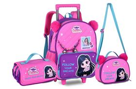 Kit Mochila Rodinha Luluca Pandinha Lancheira Estojo 2026 Rosachiclete Luluca Youtuber