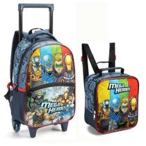 Kit mochila rodinha mega heroes - yins