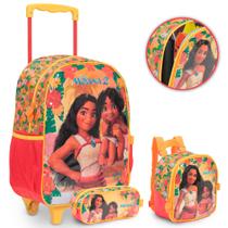 Kit Mochila Rodinha Moana Com Lancheira Térmica Reforçada