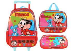 Kit Mochila Rodinha Mônica Dona Da Rua Lancheira Estojo 2026 Vermelho Turma Da Monica